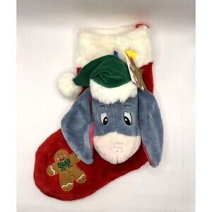 EEYORE Christmas Stocking Disney Store Winnie Pooh Plush 3D *Sound NOT WORKING*